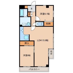 2LDK 間取り図