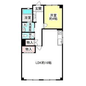 1LDK 間取り図