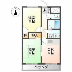 2DK 間取り図