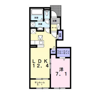 1LDK 間取り図