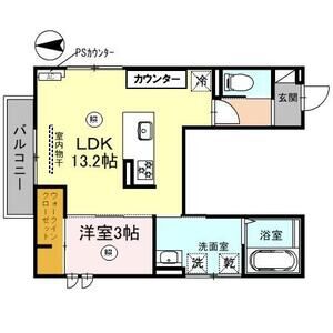 1LDK 間取り図