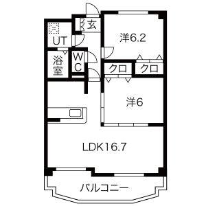 2LDK 間取り図