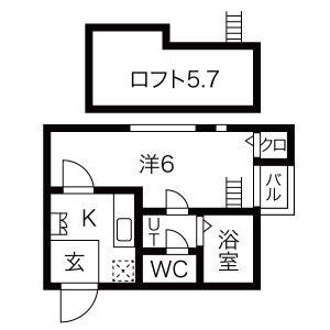 1K 間取り図