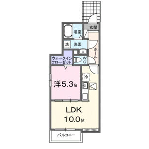 1LDK 間取り図
