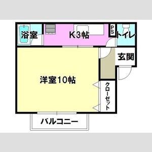 1K 間取り図