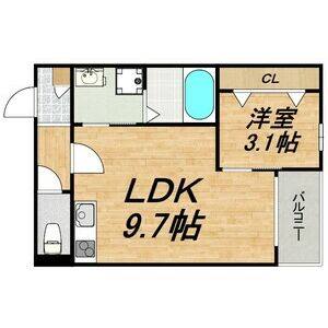 1LDK 間取り図
