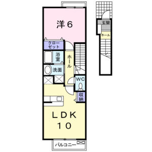 1LDK 間取り図