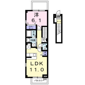 1LDK 間取り図
