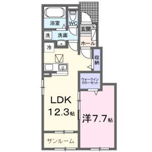 1LDK 間取り図
