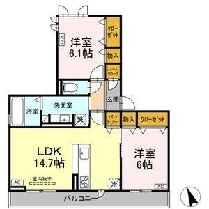 2LDK 間取り図