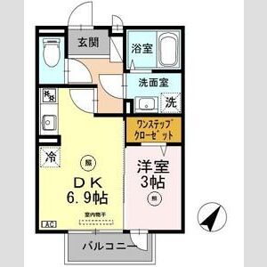 1DK 間取り図