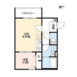 1LDK 間取り図