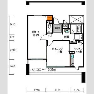 1LDK 間取り図