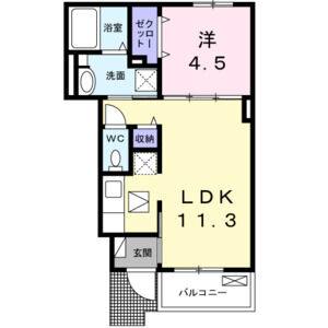 1LDK 間取り図