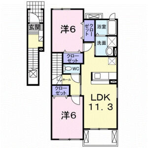 2LDK 間取り図