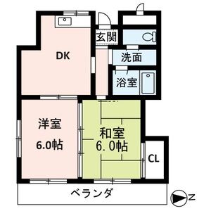2DK 間取り図