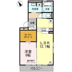 1LDK 間取り図