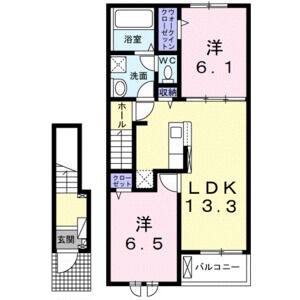 2LDK 間取り図