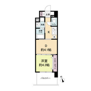 1DK 間取り図