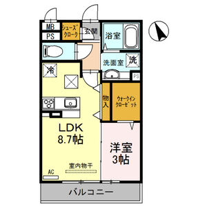 1LDK 間取り図
