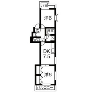 2DK 間取り図