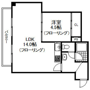 1LDK 間取り図