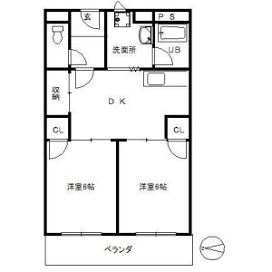 2DK 間取り図