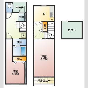 2DK 間取り図
