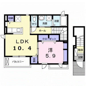 1LDK 間取り図