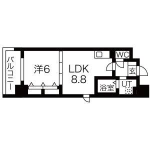 1LDK 間取り図