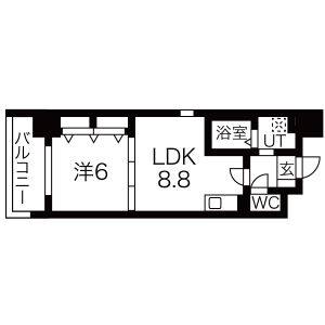 1LDK 間取り図