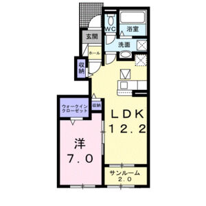1LDK 間取り図