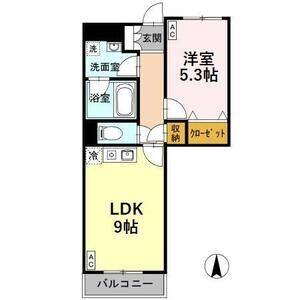 1LDK 間取り図