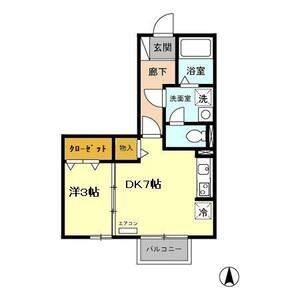 1DK 間取り図
