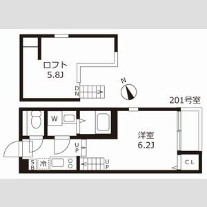 1K 間取り図