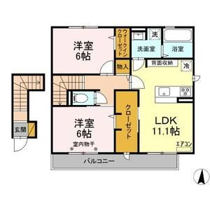 2LDK 間取り図