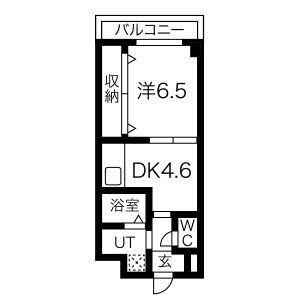 1DK 間取り図