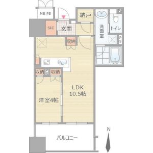 1LDK 間取り図