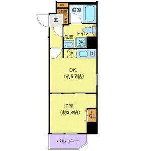1DK 間取り図