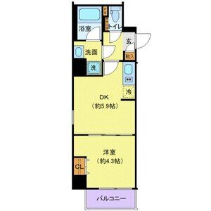 1DK 間取り図