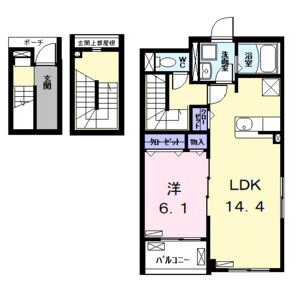 1LDK 間取り図