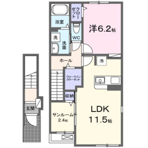 1LDK 間取り図