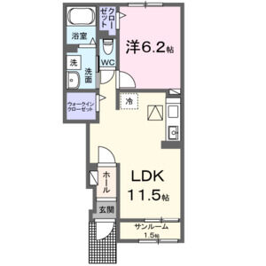 1LDK 間取り図