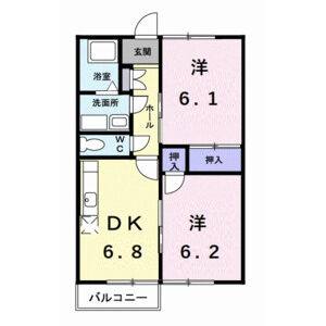 2DK 間取り図