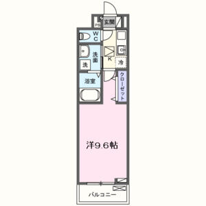 1K 間取り図