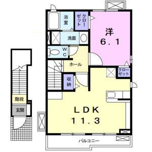1LDK 間取り図