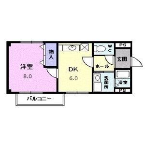1DK 間取り図