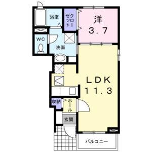 1LDK 間取り図