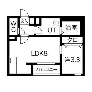1LDK 間取り図