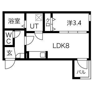 1LDK 間取り図